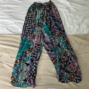 Free People Printed Boho Wide Leg Pants